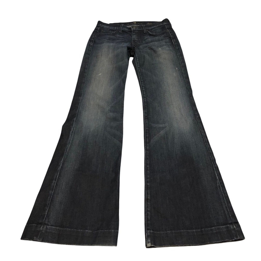 7 For All Mankind Dojo Jeans Womens 27 Dark Wash Flare Trouser Denim